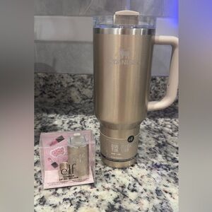 Stanley Gold Quencher Tumbler with ELF Lip Oil Holder